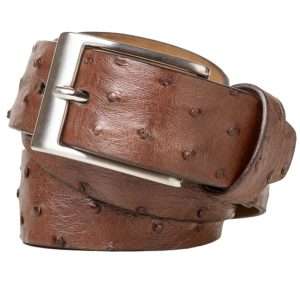 Mi Amuleto » Zapato Exótico Artesanal Mexicano Cinturón Avestruz Café