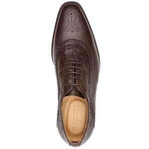 Mi Amuleto » Zapato Exótico Artesanal Mexicano Oxford Cocodrilo con Medallón Vacuno Café