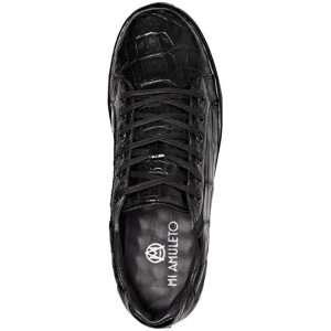 Mi Amuleto » Zapato Exótico Artesanal Mexicano Tenis Cocodrilo Negro