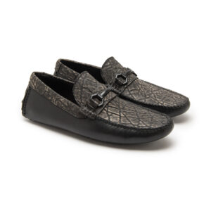 Mi Amuleto » Zapato Exótico Artesanal Mexicano Mocasin elefante y vacuno con herraje negro mate