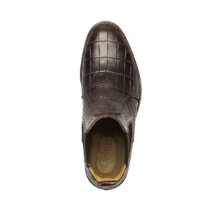 Mi Amuleto » Zapato Exótico Artesanal Mexicano Botin chelsea de cocodrfil café